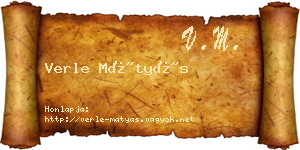 Verle Mátyás névjegykártya