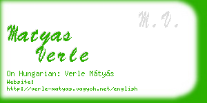 matyas verle business card