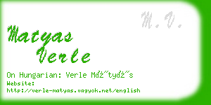 matyas verle business card